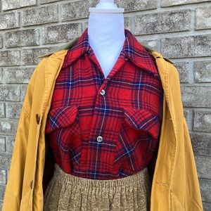 🐑 Vintage 90s Plaid Wool Shirt / Shacket 🇺🇸